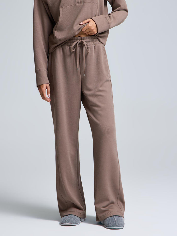 Wide-Leg Ribbed Pants