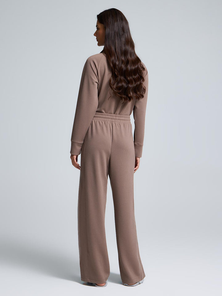 Wide-Leg Ribbed Pants