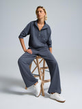 Wide-Leg Ribbed Pants