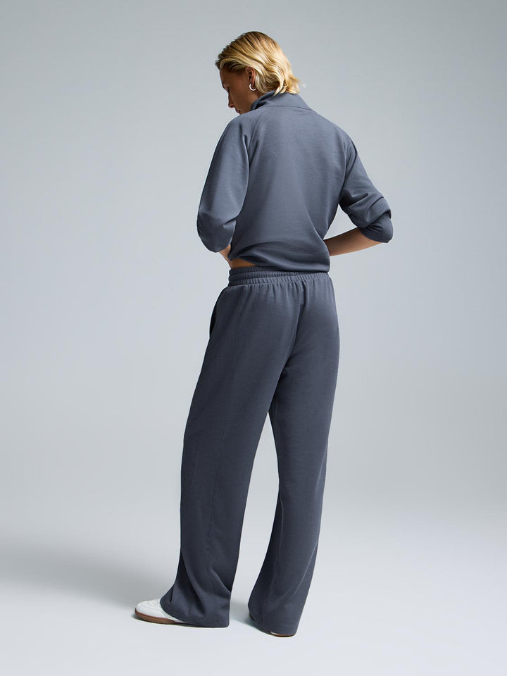 Wide-Leg Ribbed Pants