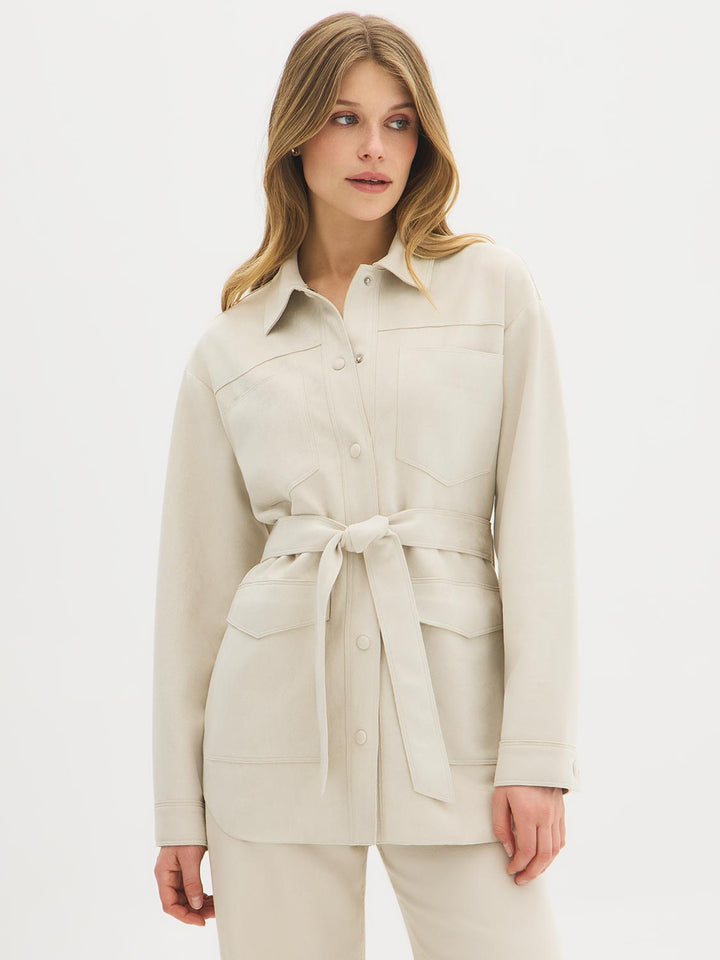 Faux Suede Wrap Jacket
