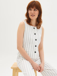 Striped Tie-Back Vest Top