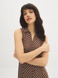 Sleeveless Polka Dot Mini Shirt Dress