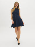 Cotton-Blend Denim Panel Dress
