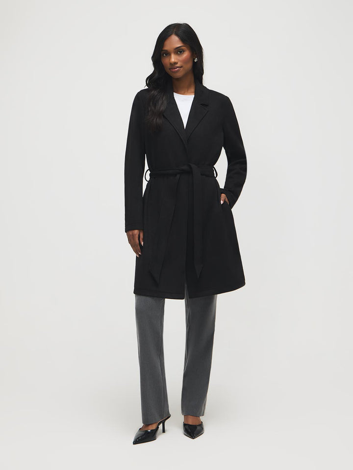 Faux Suede Mid-Length Coat