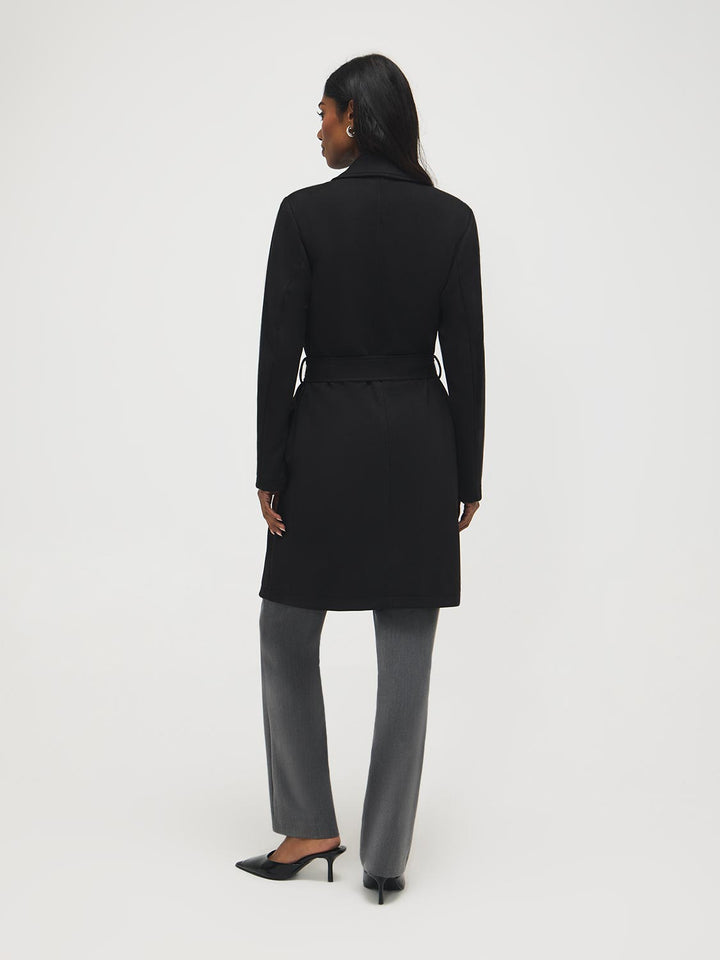 Faux Suede Mid-Length Coat