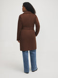 Faux Suede Mid-Length Coat