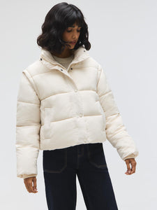 Short Puffer With Removable Sleeves