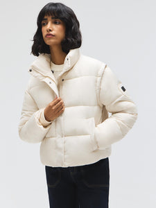Short Puffer With Removable Sleeves