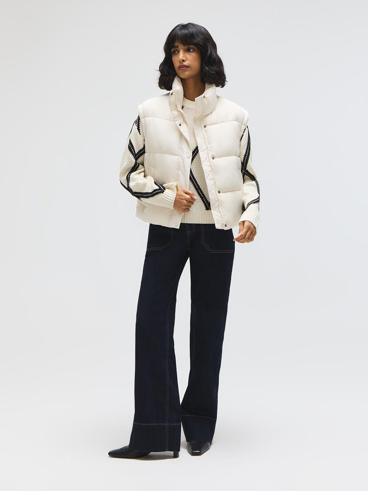 Short Puffer With Removable Sleeves