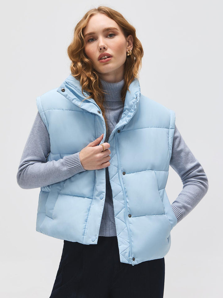Short Puffer With Removable Sleeves