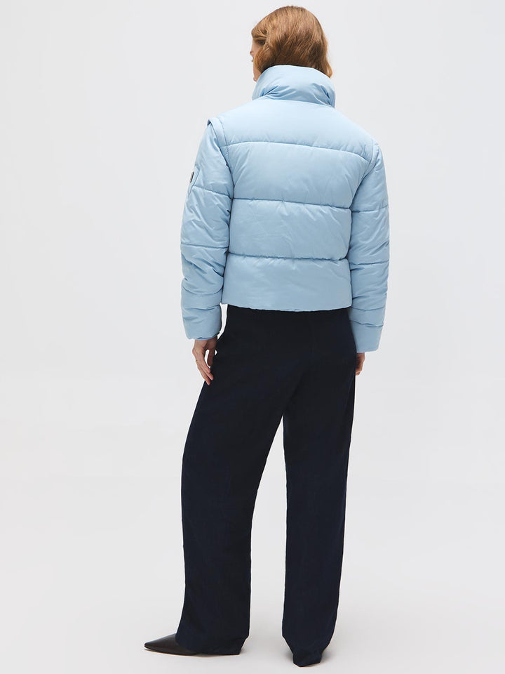 Short Puffer With Removable Sleeves