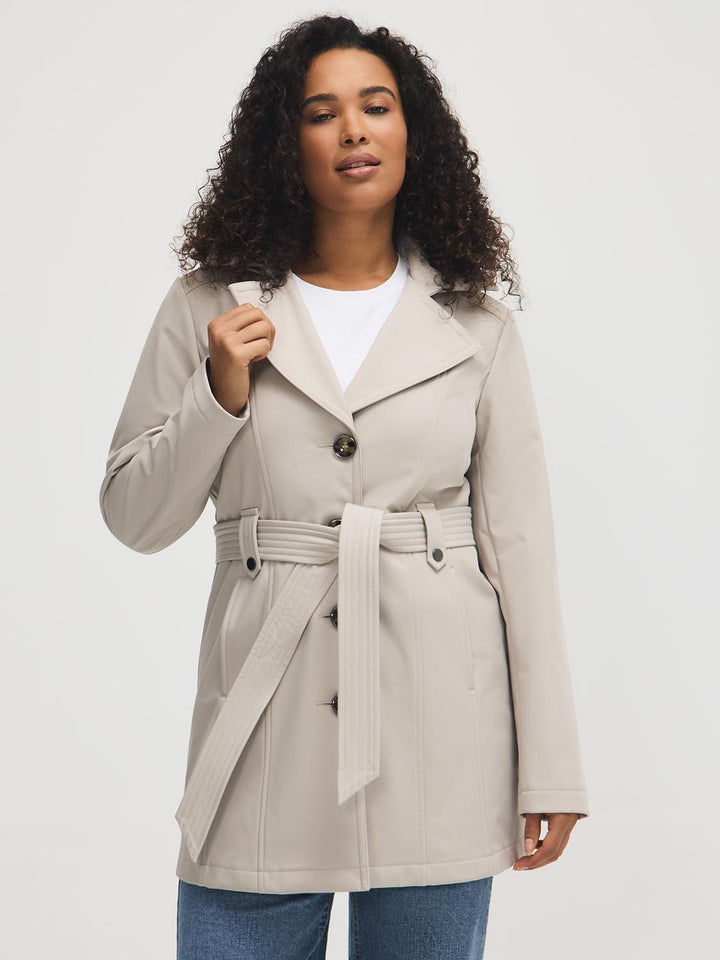Mid-Length Hooded Trench Coat