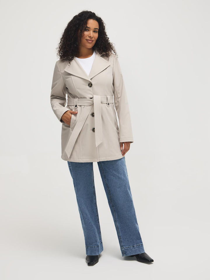 Mid-Length Hooded Trench Coat