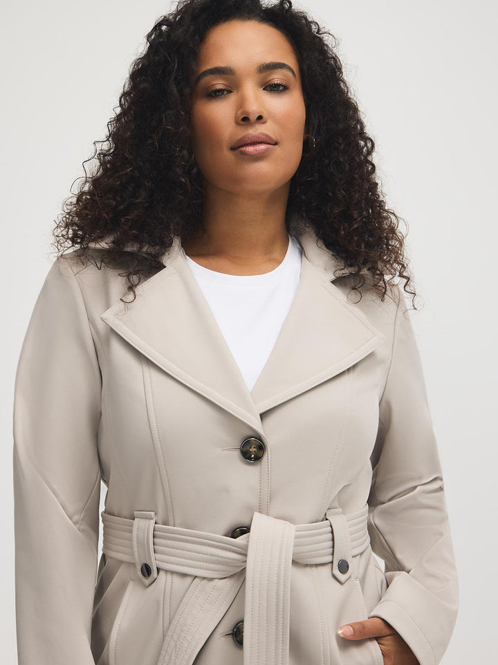 Mid-Length Hooded Trench Coat