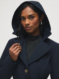 Mid-Length Hooded Trench Coat