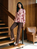 Printed Chiffon Peplum Blouse