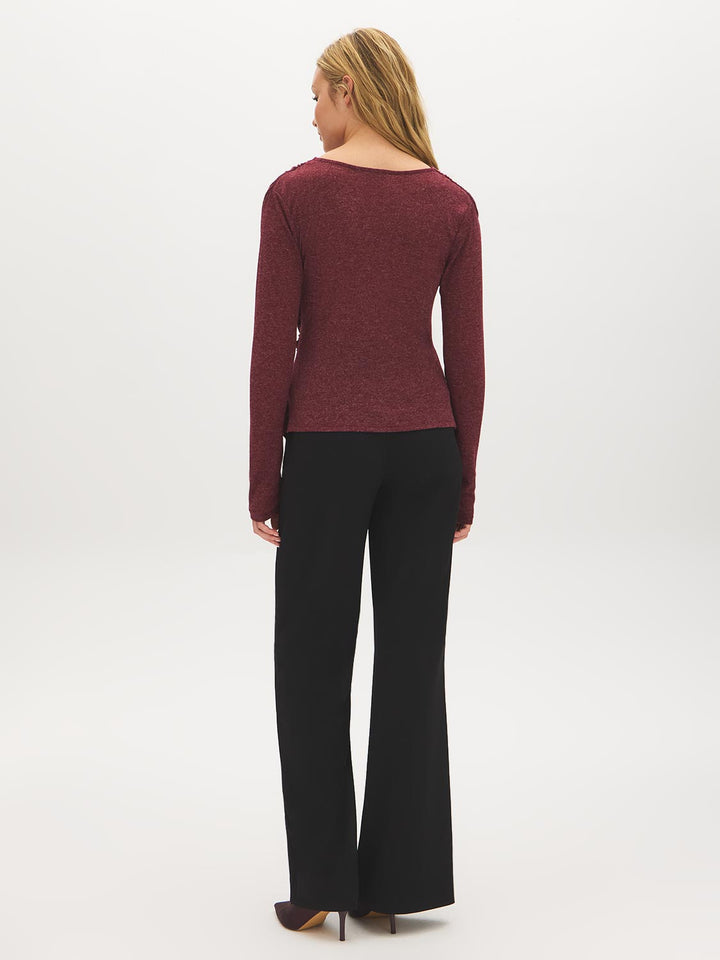 Crossover Semi-Sheer Top