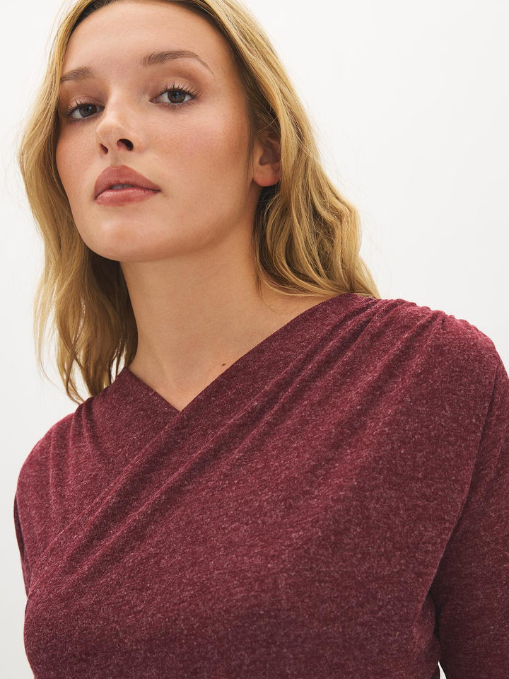 Crossover Semi-Sheer Top