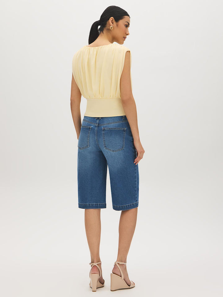 Sleeveless Mesh Bubble Top