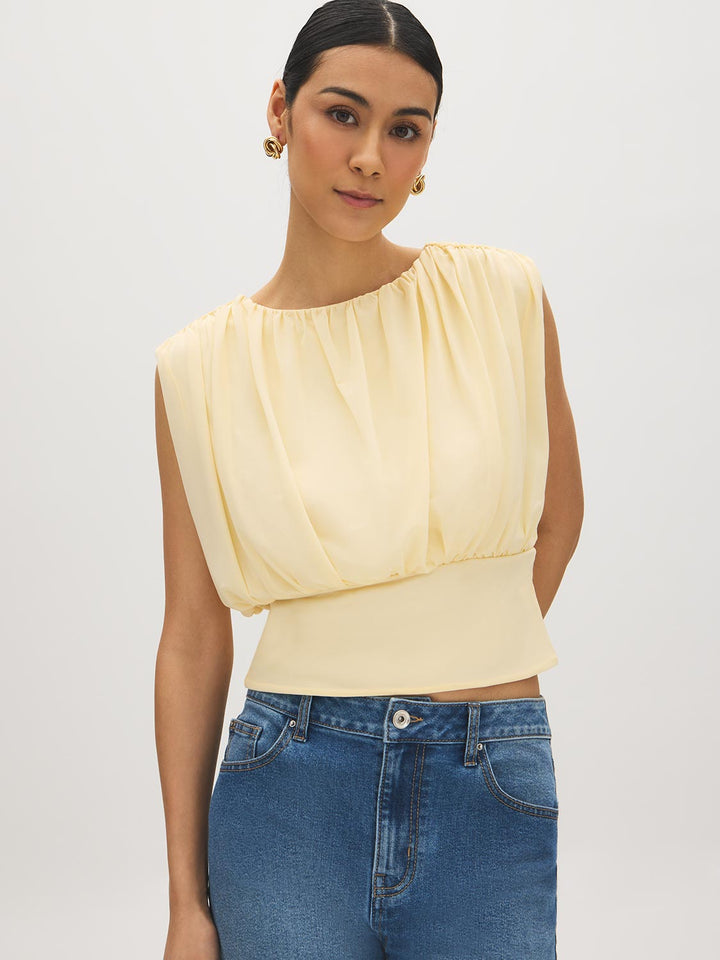 Sleeveless Mesh Bubble Top