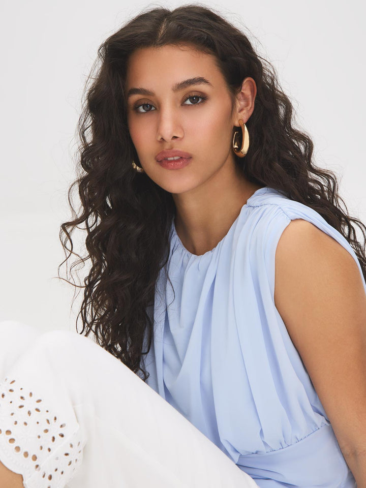 Sleeveless Mesh Bubble Top