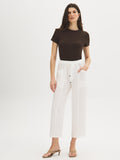 Drawstring Textured Cropped Pants