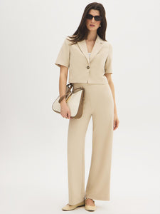 Crepe Straight-Leg Pants
