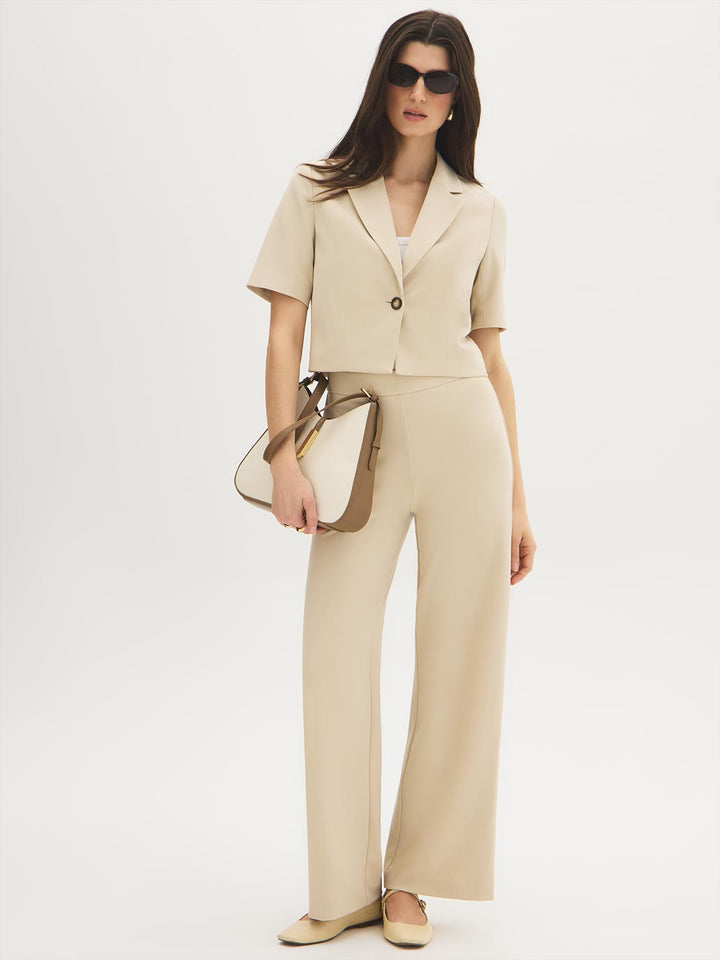 Crepe Straight-Leg Pants