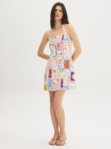 Printed Halter Mini Dress