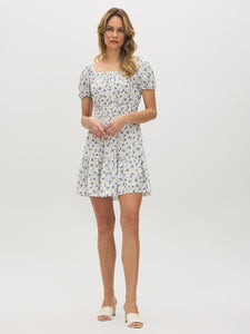 Ditsy Print Tiered Mini Dress