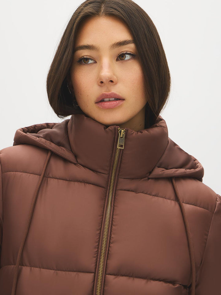 Mid-Length Hooded Quilted Puffer