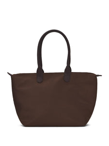 Nylon Tote Bag with Faux Leather Handles