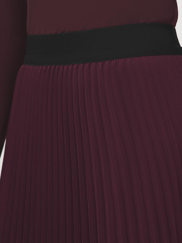 Pleated Chiffon Midi Skirt