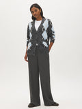 Argyle Button-Front Cardigan