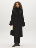 Removable Fur Faux Wool Coat