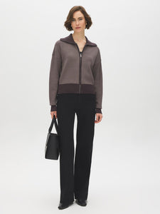 Jacquard Zip-Front Sweater