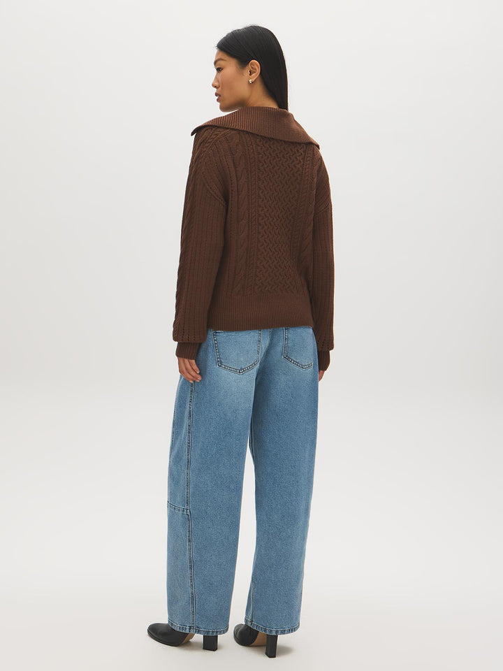 Cable Knit Quarter-Zip Sweater