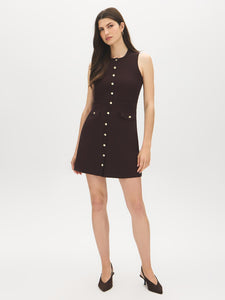 Sleeveless Button-Front Sweater Dress