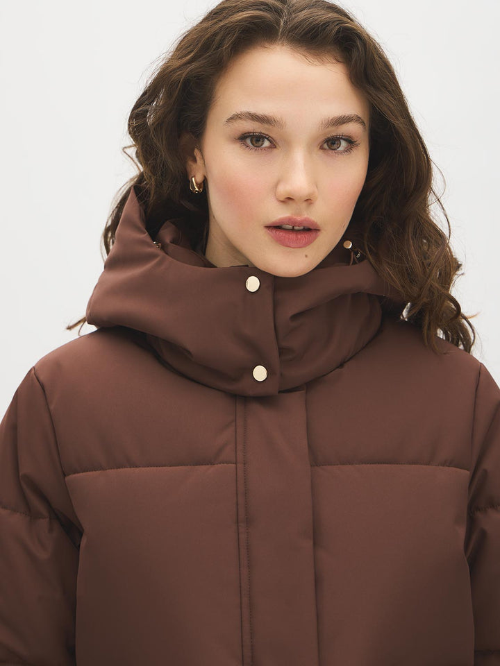 Short Utility Puffer Jacket with Hood
