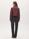 Faux Leather Cropped Jacket