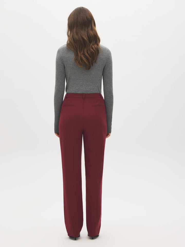 Mid-Rise Straight-Leg Pants