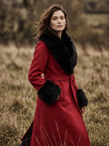 Removable Fur Faux Wool Coat