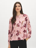 Printed Chiffon Peplum Blouse