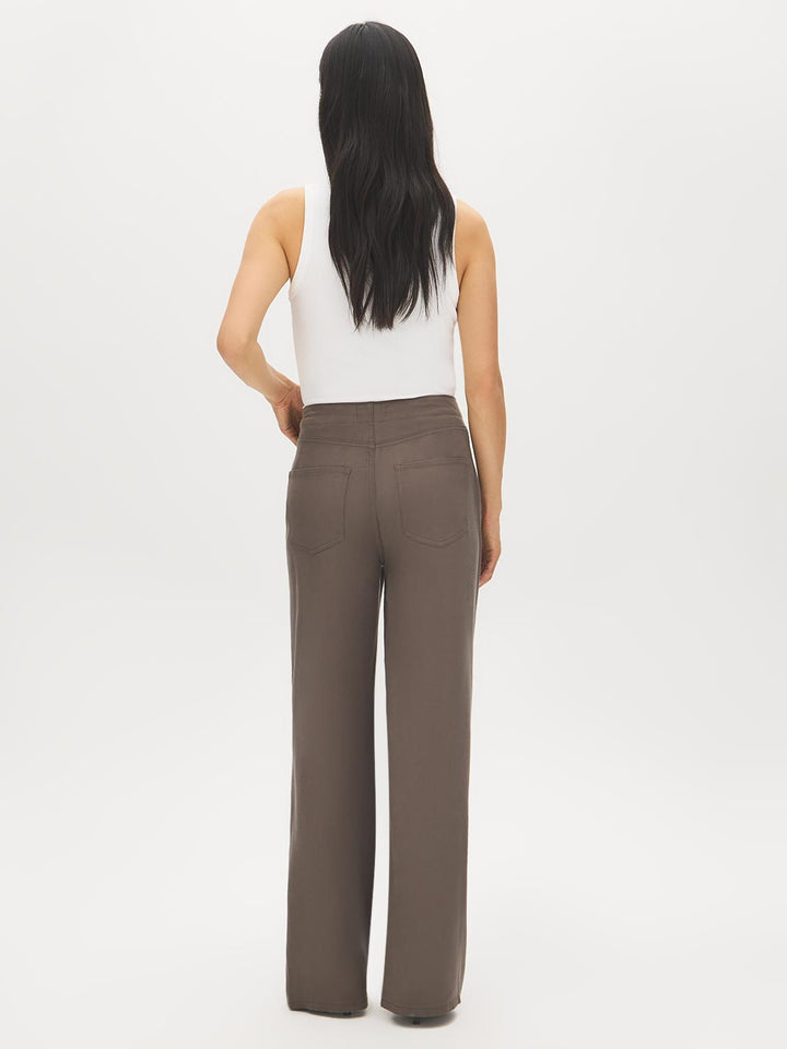 Brushed Tencel Straight Leg Pants