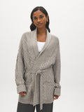 Cable Knit Shawl Collar Duster
