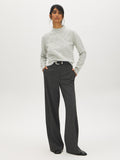 Ribbed Trim Mock Neck Sweater