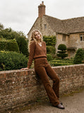 Corduroy Flare-Leg Pants