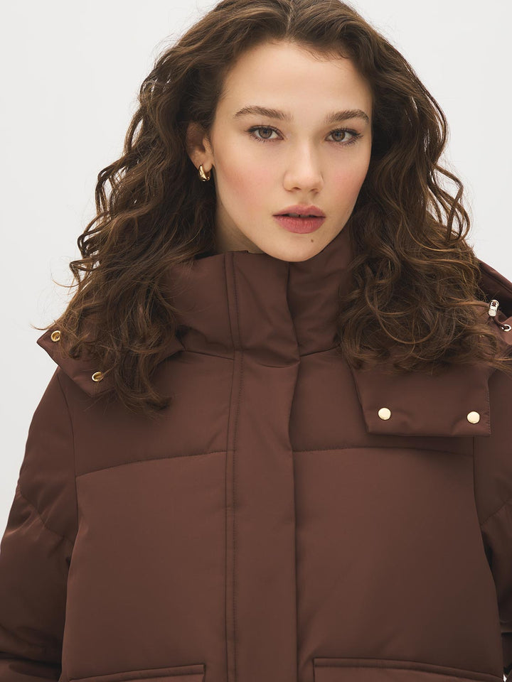 Short Utility Puffer Jacket with Hood