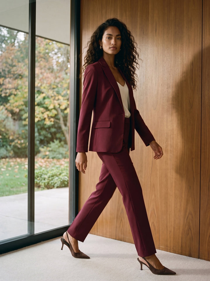 Mid-Rise Straight-Leg Pants